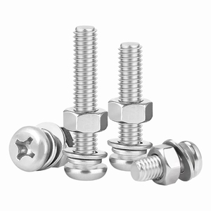 304 Stainless Steel Cross Pan Round Head Machine <b>Screw</b> and Nuts With <b>Flat</b> Washers Lock Washers M2 M2.5 M3 M4 M5 M6 - Product Image 4