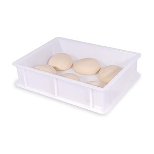 Bakery White Stackable Storage Pizza Trays Plastic Tote Bin Bread Case Transport Container Dough Proofing Box