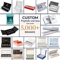 Cajas de Embalaje Personalizadas para Péptidos con Inserto, Caja de Cartón Rígido con Tapa Abatible para Botellas de Péptidos