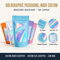 Maßgefertigter Holographischer Mylar Standbeutel mit Reißverschluss Verpackungsbeutel