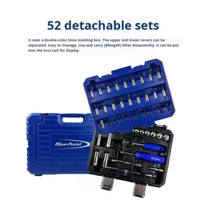Blue Dot 52-Piece Auto Repair <b>Tool</b> <b>Set</b> Small Fly Socket Combination Ratchet Wrench 6.3 Metric Carbon Steel <b>Hand</b>-Power 1-Year D00 - Product Image 5