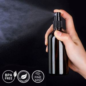 4oz <b>Amber</b> Glass Spray <b>Bottles</b> with Plastic Caps Small Fine Mist 30ml Capacity 2 Pack for Essential Oils - Product Image 3