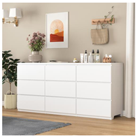 Commode de salon moderne à neuf tiroirs, meuble de rangement pour la maison