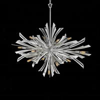 Lampe pendante créative de cristal d'or de conception moderne unique faite sur commande de salon de villa suspension de chaîne en or