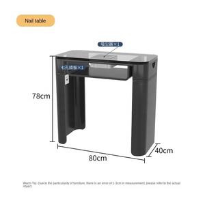Ensemble de table de réparation d'art des ongles en métal de luxe simple, collecteur de poussière, noir or, design moderne durable, dessus en verre trempé marbré, <span class=keywords><strong>salon</strong></span> - Product Image 5