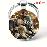 Pendentif religieux en métal, petit cadeau, impression UV, thème catholique, Notre-Dame de Jésus, porte-clés