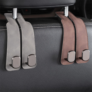 Gancho Doble Oculto de Metal con Decoración de Piel Sintética para Respaldo de Asiento de Coche, Organizador para Reposacabezas y Respaldo Trasero, Decoración del Hogar - Product Image 1