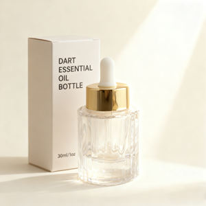 Botella de Vidrio de Alta Transparencia para Aceites Esenciales de 30/50 ml con Gotero y Tapa Dorada para Aromaterapia, Cuidado de la Piel y Aceite Capilar - Product Image 3