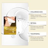 Masque liftant pour le menton en collagène or 24 carats, rétinol, vitamine E, pour les rides du visage et du cou