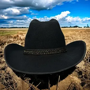 Sombrero Vaquero Unisex Genérico de Paja y Fieltro para Verano, Casual, para Baile, Festivales, Aire Libre, Adulto, TX - Product Image 5