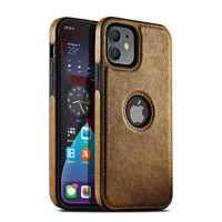 Étui de téléphone haut de gamme de style professionnel avec garniture latérale en cuir rétro, étui de protection intégral antichoc en cuir PU pour iPhone 17PM