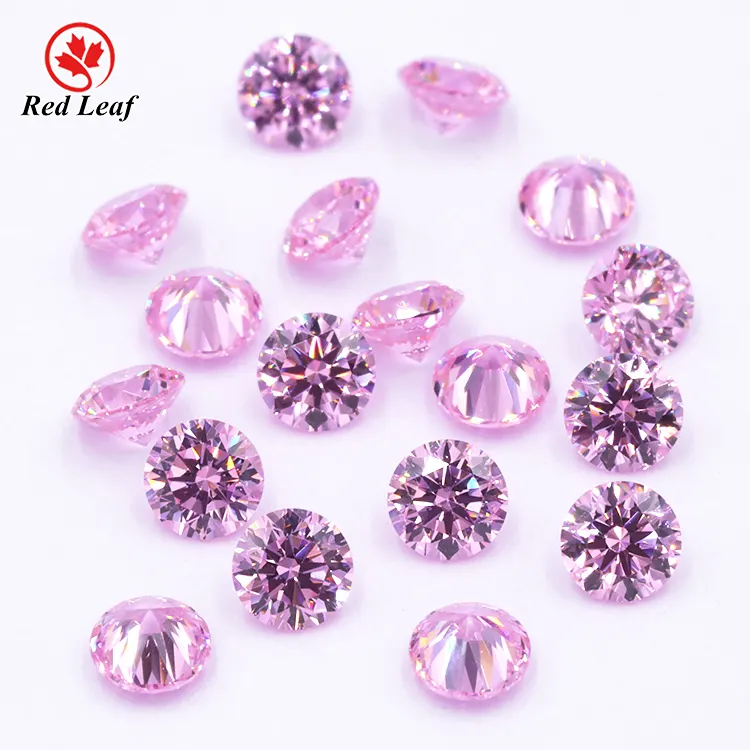 Redleaf gems round zircon American material pink cubic zirconia cz gems