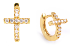 Wholesale 925 Sterling <b>Silver</b> Pave Cubic Zirconia Cross <b>Stud</b> <b>Earrings</b> Gold Plated Religious <b>Earrings</b> <b>for</b> <b>Women</b> Fine Jewelry - Product Image 6