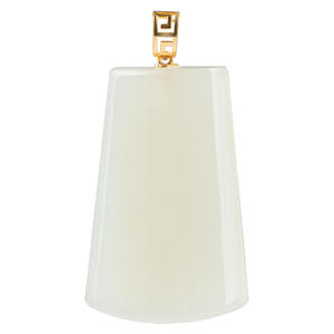Pendentif en jade blanc Wu Shi Pai en néphrite naturelle, or 18 carats, bijoux pour femmes, style chinois, cadeau avec certificat d'évaluation D428 - Product Image 5