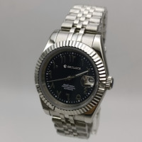 SEILOCE Nouvelle montre en acier inoxydable avec index arabes et luminescence verte, mouvement NH35