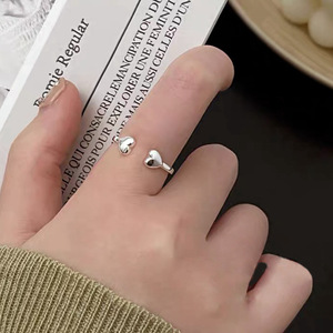 S925 Sterling Silver Heart <b>Ring</b> Women <b>Open</b> Design Gift Jewelry Fine <b>Rings</b> - Product Image 5