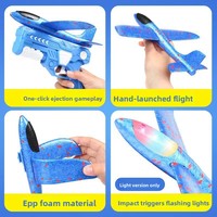 Lanceur d'avion transfrontalier en mousse EVA, pistolet à avion à ressort, lancement à un bouton, planeur lumineux à lancer à la main, jeu en extérieur