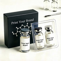 Boîte de flacon de peptides mat de luxe 3ml 5ml 10ml, boîte en papier personnalisée avec estampage à chaud doré pour l'emballage de marques de peptides cosmétiques