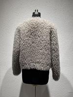 Manteau en fausse fourrure de vison de luxe pour femmes, veste à col rond à motif à carreaux pour l'hiver, vêtement d'extérieur élégant et surdimensionné pour femmes