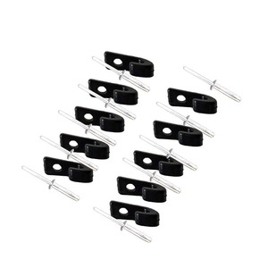 Boat Fitting <b>Plastic</b> Black J <b>Hook</b> With Rivet For Boat Deck Repair And Replacement 10 Pieces - Product Image 4