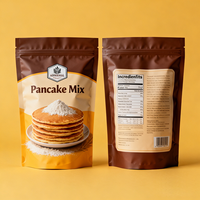 Sachet Doypack Personnalisé Imprimé Numérique Anti-humidité pour Poudre Protéinée et Mélange à Crêpes, Faible MOQ, Qualité Alimentaire, Finition Mate, Fermeture Zip Refermable