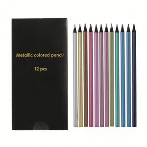 Crayons de couleur en bois noir et métal de haute qualité, personnalisés, pour enfants - Product Image 2