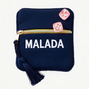 Özel Logo Oxford kumaş kilitli zar çanta pembe donanma mor küçük püskül Mahjong sikke ve zar kılıfı - Product Image 3