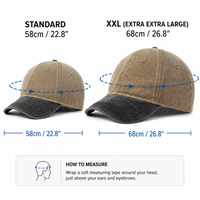 Casquette de baseball YKZG personnalisée avec logo, grande taille XXL, 68 cm, couronne profonde, 100 % coton sergé, beige et noir contrastant, style Dad Hat