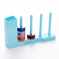 Petite boîte de rangement magnétique en plastique bleu pour aiguilles, organisateur portable pour fournitures de couture, travaux d'aiguille, broderie, point de croix