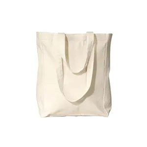 Bolsas de mano reutilizables personalizadas, bolsas de mano de algodón en blanco ecológico, bolsa de mano de compras de algodón promocional