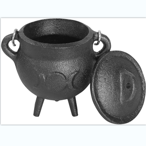 Callier en fonte Triple lune, 3.5 pouces, 7 pièces, avec couvercle et poignée, Kit de convient à l'encens, porte-Sage, <span class=keywords><strong>brûler</strong></span> de l'autel - Product Image 4