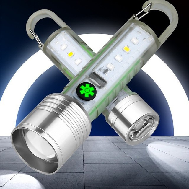 Keychain Flashlight Led Rechargeable Blacklight Emergency Light With Sos Moonlight Mode Polished Finish