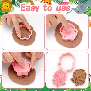 8 miếng khuôn cắt bánh quy động vật rừng 3D tem bánh quy trẻ em - Product Image 4