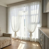 Rideau en voile transparent extensible en nylon et élasthanne, filtrant la lumière, pour chambre à coucher et salon