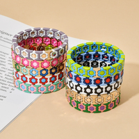 Gelang manik-manik Enamel ubin gelang penghancur kosmos buatan tangan gelang melar berlapis emas pelangi