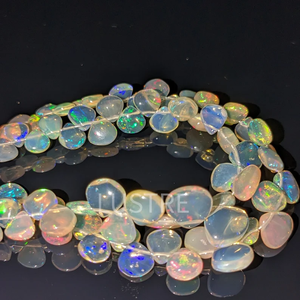 100% cuentas de ópalo etíope Natural en forma de corazón blanco piedras preciosas facetadas hebras perforadas para la fabricación de joyas directamente de Etiopía - Product Image 3