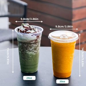 <b>Plastic</b> Single Wall Coffee <b>Cup</b> with Lid Straw Eco-friendly Food Grade Material Custom Logo Options for Milkshake Boba <b>Drinks</b> - Product Image 3