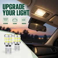 Ampoule LED de voiture HSSH 3W T10 W5W 12V 24V 3014 LED 300LM Blanc Jaune Rouge, remplacement pour éclairage automobile