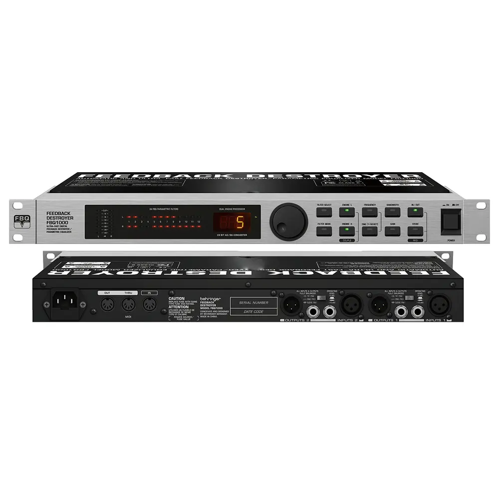 Fbq1000 Effectieve Feedback Destroyer Feedback Destroyer & Parametrische Eq Ultra-Snelle Respons Met 24 Ultra-Smalle Fbq Filters