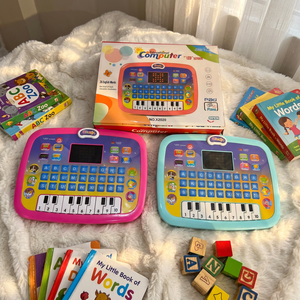 LED Screen Learning <b>Tablet</b> <b>Keyboard</b> Educational Toy Mini Laptop Alphabet Numbers Music Piano Early Education 3-6 Years Alkaline - Product Image 1