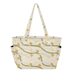 Hawaii Puakenikeni <b>Lei</b> Handbags Laptop Compartment Quilted Polyester Ladies Women Casual Custom Print Tote Bag with Side Pocket - Product Image 1