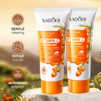 Nettoyant visage à la vitamine C et à l'argousier SADOER, marque privée OEM, prix d'usine, nettoyage en profondeur, resserrement des pores et peau éclatante