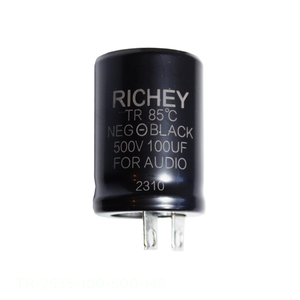Condensateur Ecap 100uF 500V avec bornes à souder, à travers trou, référence TR-2535-100-500-MS, Distributeur agréé - Product Image 1