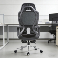 Chaise de bureau à roulettes noire pivotante Silla ergonomique avec dossier et repose-pieds