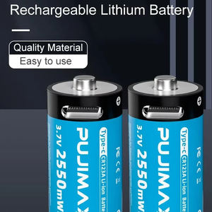 PUJIMAX 3.7v ליתיום cr123a סוללה 2550mwh 1pcs usb c ליתיום יון סוללה 16340 cr123a נטענת סוללה מטען עם כבל - Product Image 2
