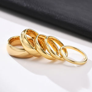 Meilleure vente Bague dôme polonaise de 3mm 4mm 8mm de haut Bijoux Chevalière <span class=keywords><strong>en</strong></span> <span class=keywords><strong>or</strong></span> Bague <span class=keywords><strong>en</strong></span> acier inoxydable 18 carats Bague design personnalisé de grande taille pour hommes - Product Image 1