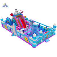 Nouveau design Parcours d'obstacles gonflable, Grande structure de jeu gonflable pour parc d'attractions, avec toboggan, pour location événementielle