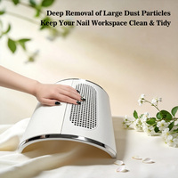 Aspirateur à poussière pour ongles ODM avec deux sacs à poussière lavables, entrée à grille carrée, grande capacité, forte adsorption, sans fuite de cendres pour les grossistes