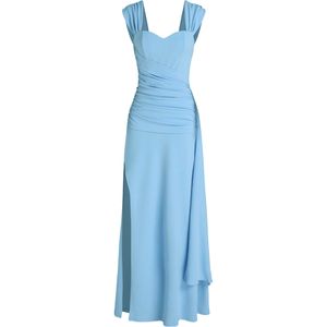 Roupas femininas Vestidos de dama de honra largas plissadas V Neck Long <span class=keywords><strong>Prom</strong></span> Dresses Cortar uma linha Vestido de festa formal - Product Image 1