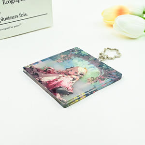 Llaveros de arena movediza de plástico acrílico llaveros Anime personalizado impreso líquido encantos dibujos animados brillo llaveros - Product Image 2